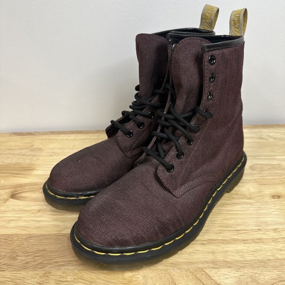 Dr. Martens Shoes - Dr martens airWair shoreditch burgundy eyelet combat boots women 7 L
